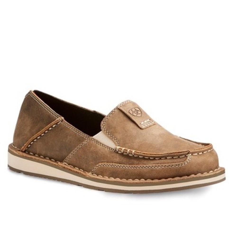 Ariat Cruiser Brown Bomber Leather Casual Slip-on Shoes Womens Size 7.5 Western